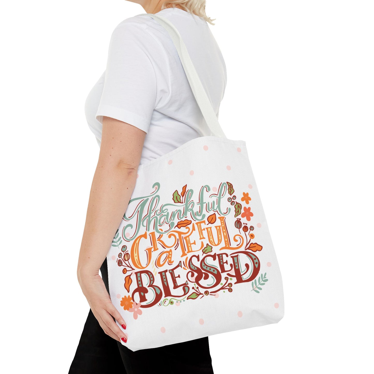 Fall Tote Bag, Fall Bag, 'Thankful, Grateful, Blessed" Bag, Fall Gift, Fall Reusable Bag