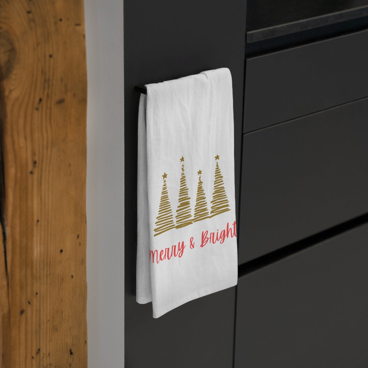 Christmas Tea Towel, Merry and Bright, Christmas Gift