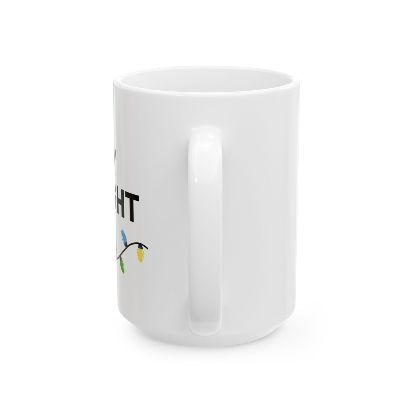 Merry & Bright Ceramic Mug, Holiday Coffee Cup, Festive Drinkware, Joyful Gift for Friends, Christmas Morning Mug