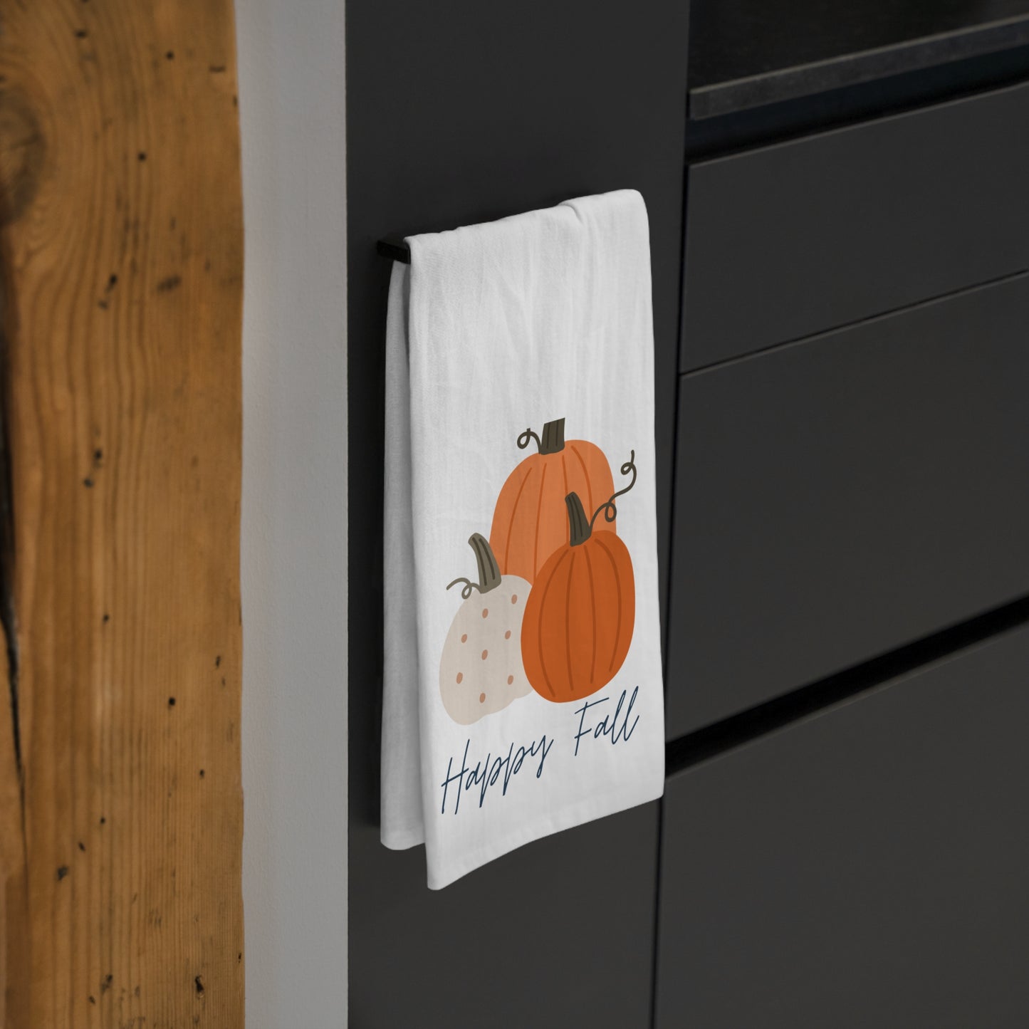 Fall Tea Towel, Autumn Tea Towel, Fall Gift, Happy Fall Kitchen Towel