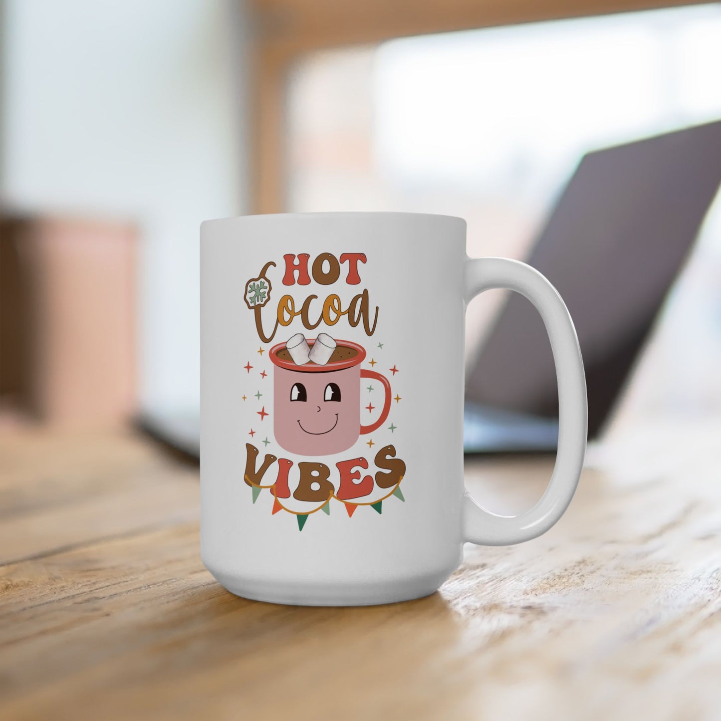 Hot Cocoa Vibes Ceramic Coffee Mug | Cozy Drinkware for Winter