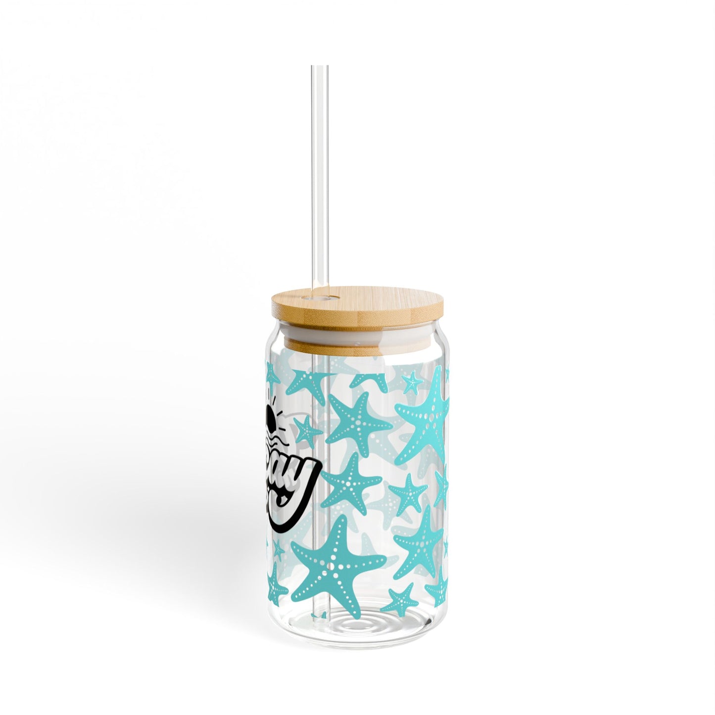Summer Glass, Summer Cup with Lid, 'Vacay Mode" Glass, Summer Cup, Summer Gift, Starfish Glass, Starfish Cup