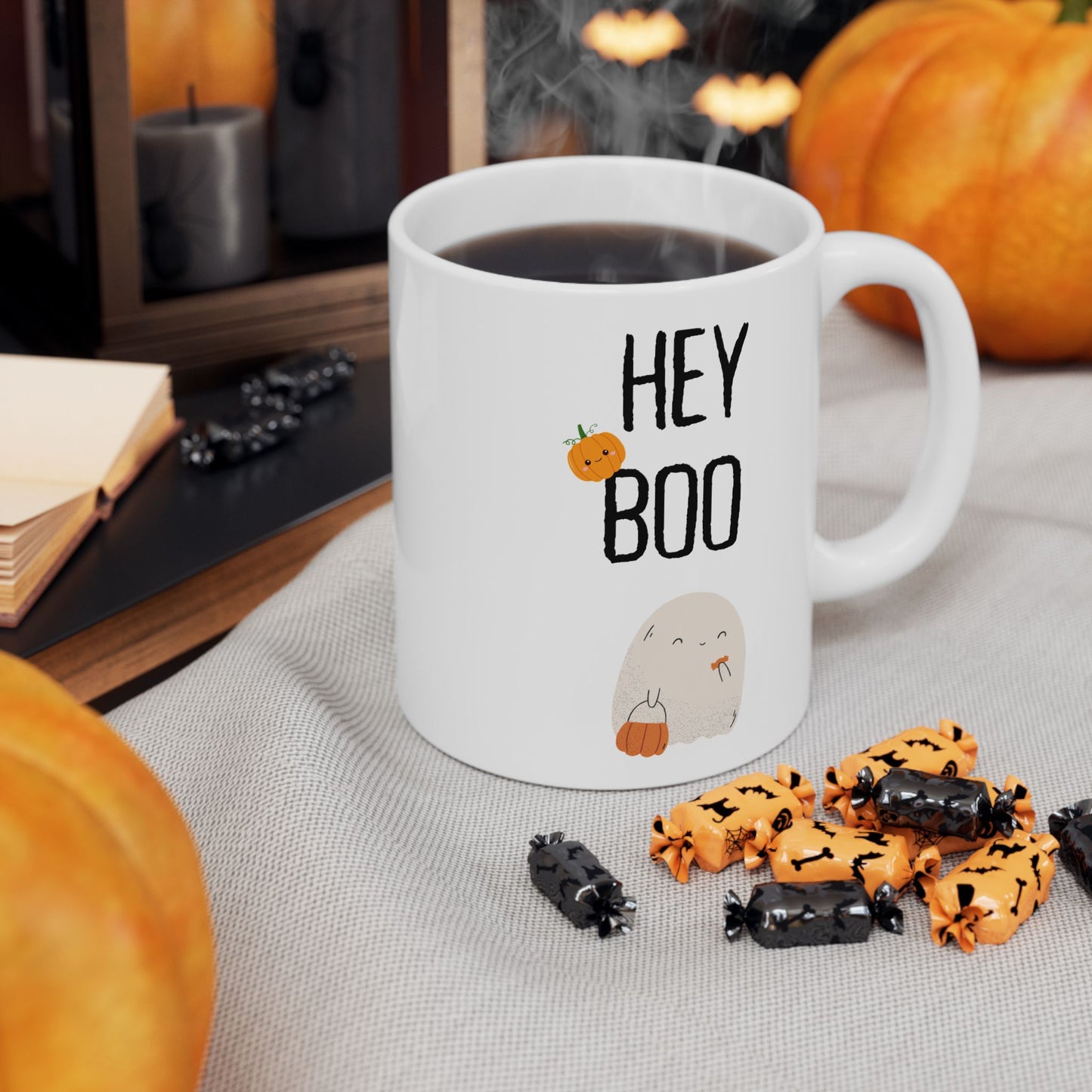 Fall Mug, Fall Coffee Cup, Hey Boo Coffee Cup, Fall Gift