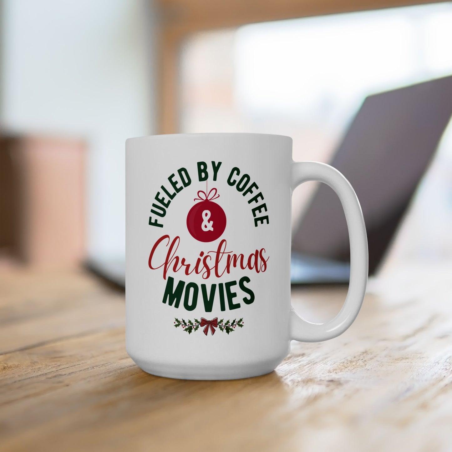 Fueled By Coffee Christmas Mug, Christmas Movie Mug, Holiday Mug