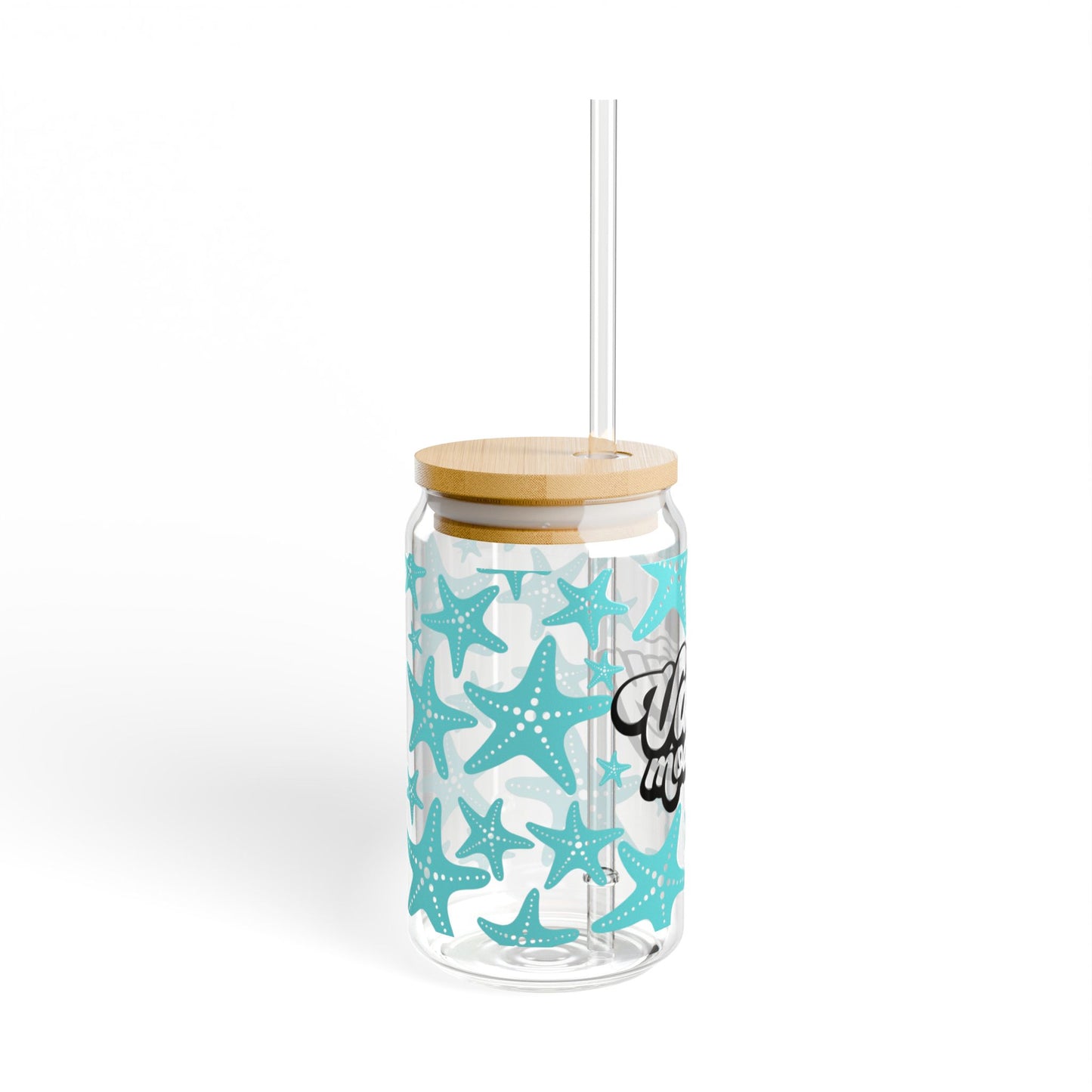 Summer Glass, Summer Cup with Lid, 'Vacay Mode" Glass, Summer Cup, Summer Gift, Starfish Glass, Starfish Cup