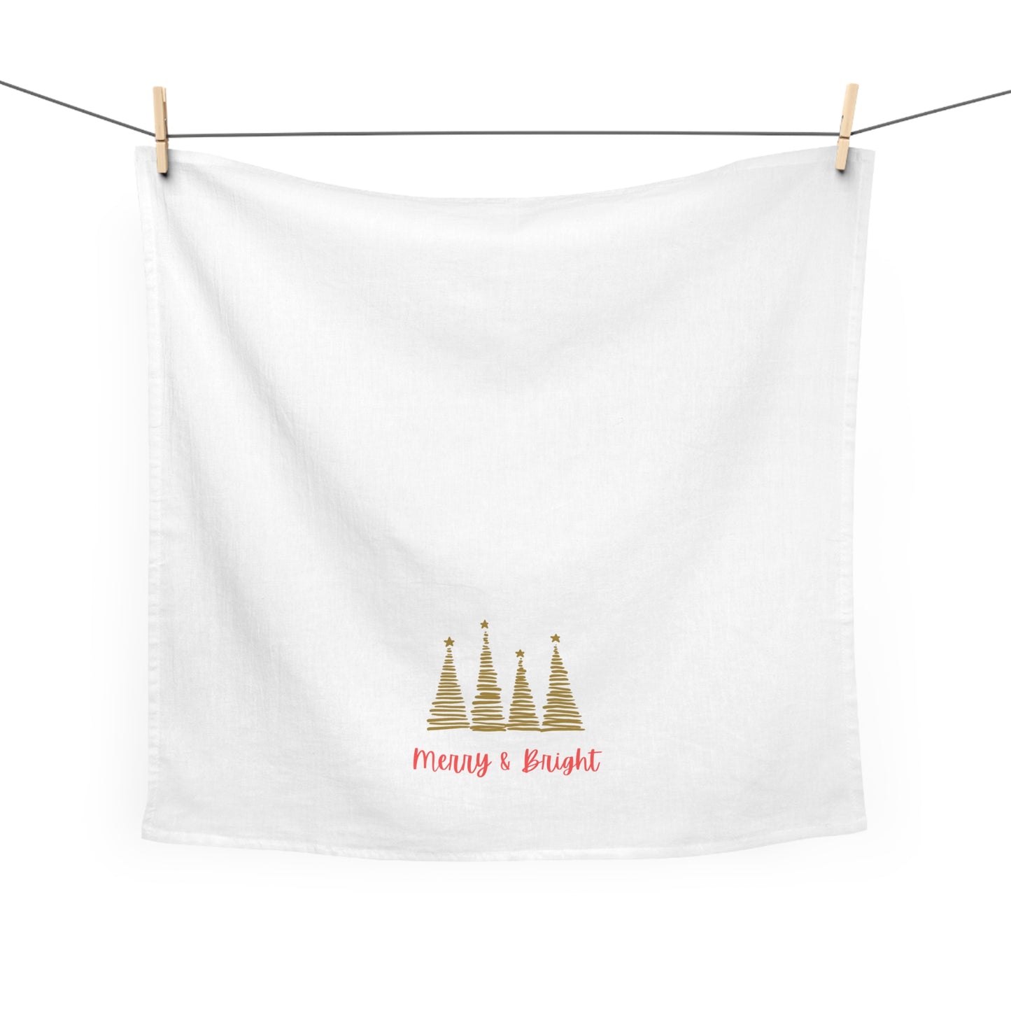 Christmas Tea Towel, Merry and Bright, Christmas Gift
